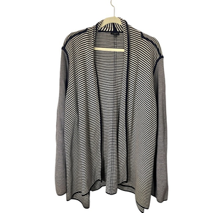 Talbots Black and Cream Striped Open‎ Cardigan. 2x